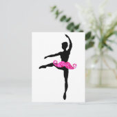 Ballerina Mustache Briefkaart (Staand voorkant)