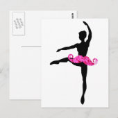Ballerina Mustache Briefkaart (Voorkant / Achterkant)