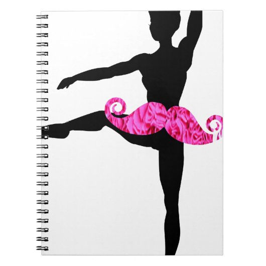 Ballerina Mustache Notitieboek (Voorkant)