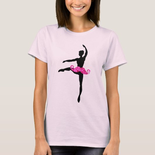 Ballerina Mustache T-shirt (Voorkant)