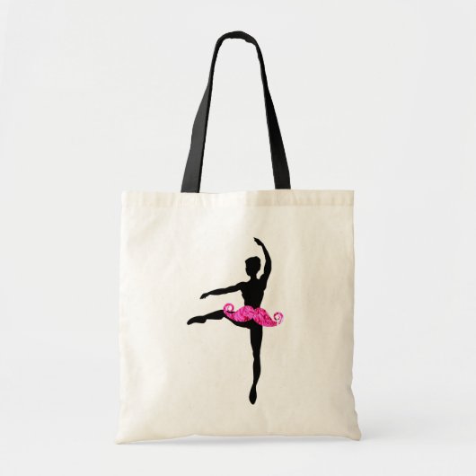Ballerina Mustache Tote Bag (Voorkant)