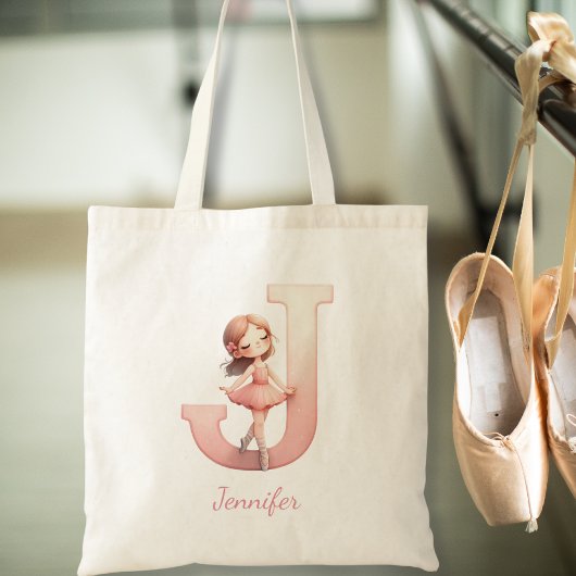 Ballerina naam boodschappentas tote bag