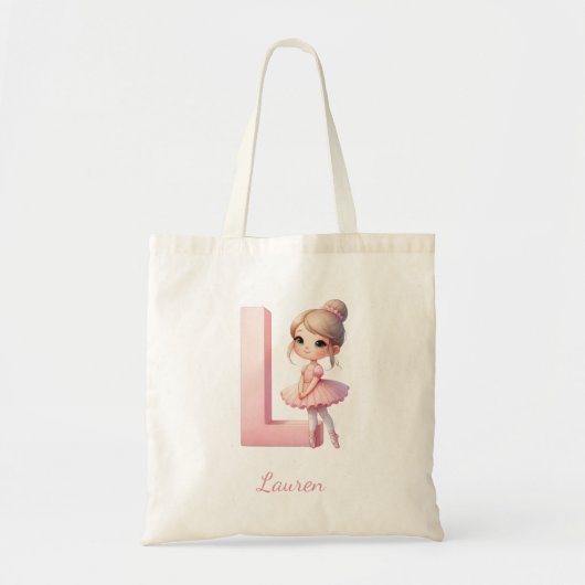 Ballerina Naam Tote Bag (Voorkant)