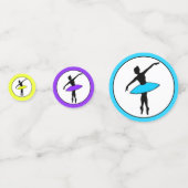 Ballerina Neon Ballet Dancer Silhouet Aqua Blue Confetti (Voorkanten)
