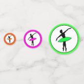 Ballerina Neon Ballet Dancer Silhouet Aqua Blue Confetti (Achterkanten)