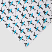 Ballerina Neon Ballet Dancer Silhouet Aqua Blue Tissuepapier (Detail)