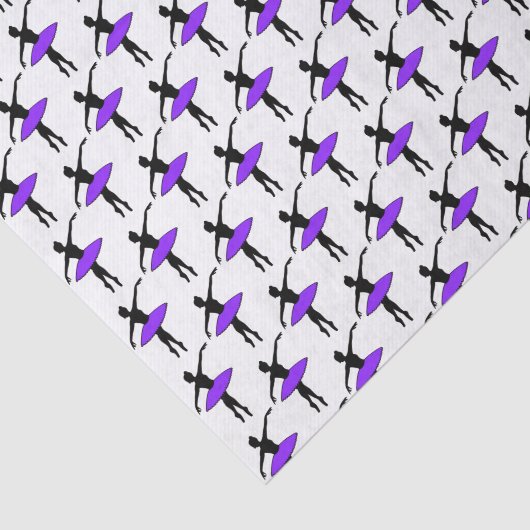 Ballerina Neon Ballet Danser Silhouet Paarse Tissuepapier (Detail)