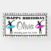 Ballerina Neon Ballet Dansers Dans Gelukkige Verja Spandoek (Horizontaal)