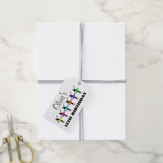 Ballerina Neon Ballet Dansers Dans Verjaardagsfees Cadeaulabel (Met Touw)