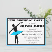 Ballerina Neon Ballet Dansers Dans Verjaardagsfees Kaart (Staand voorkant)