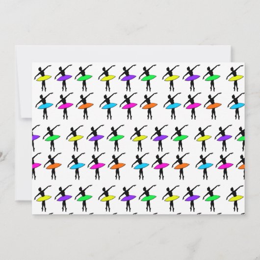 Ballerina Neon Ballet Dansers Dans Verjaardagsfees Kaart (Achterkant)