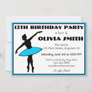 Ballerina Neon Ballet Dansers Dans Verjaardagsfees Kaart