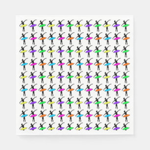 Ballerina Neon Ballet Dansers Dans Verjaardagsfees Servet