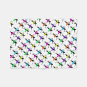 Ballerina Neon Tutus Silhouette Ballet Dancers Fleece Deken (Voorkant (Horizontaal))