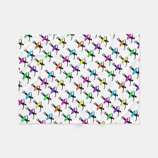 Ballerina Neon Tutus Silhouette Ballet Dancers Fleece Deken (Voorkant (Horizontaal))