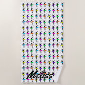 Ballerina Neon Tutus Silhouette Ballet Dancers Strandlaken (Voorkant)