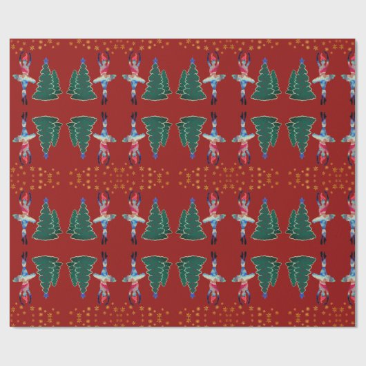 Ballerina New Year Matte Wrapping Paper Cadeaupapier (Vlak)