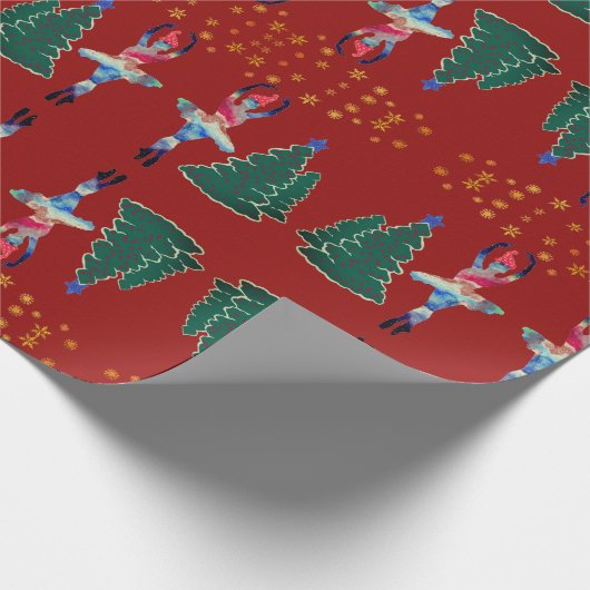 Ballerina New Year Matte Wrapping Paper Cadeaupapier (Hoek)
