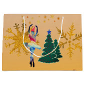 Ballerina Nieuwjaar Custom Gift Bag - Groot, glanz Large Cadeautasje (Voorkant)