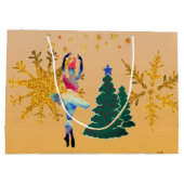 Ballerina Nieuwjaar Custom Gift Bag - Groot, glanz Large Cadeautasje (Achterkant)
