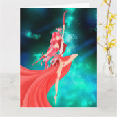 Ballerina Night Sky Greetings Kaart (Gele Bloem)