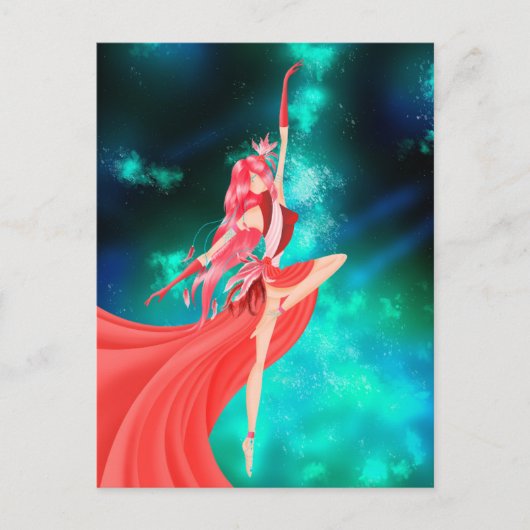 Ballerina Night Sky Postcard Briefkaart (Voorkant)