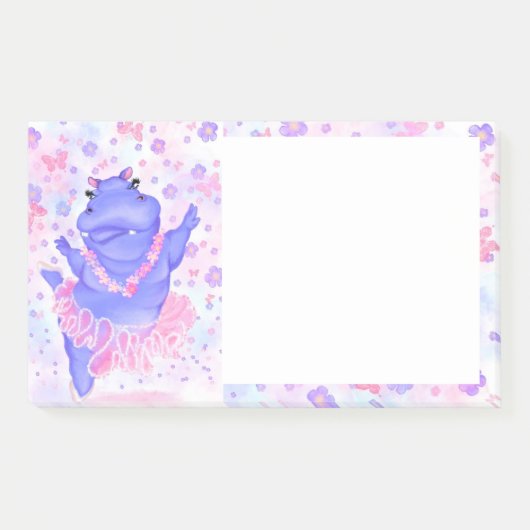 Ballerina Nijlpaard Balletdanser Grappige Post-it® Notes (Voorkant)