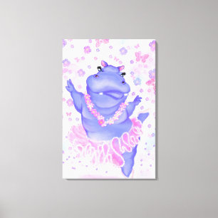 Ballerina Nijlpaard Canvas Print Ballet Danser
