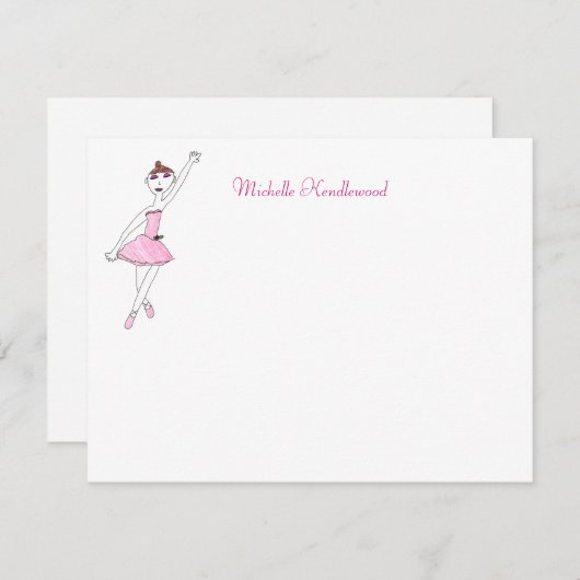 Ballerina Note Cards Kaart (Voorkant / Achterkant)