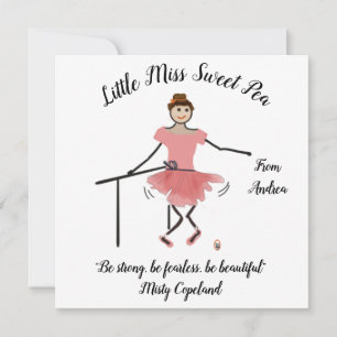 Ballerina Note Kaart w Little Miss Sweet Pea