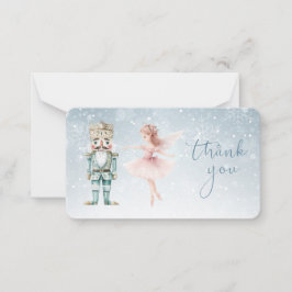 Ballerina & Notenkraker Kerstmis Bedankt Notitiekaartje