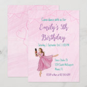 Ballerina Notenkraker - Kinderen Verjaardagsfeest Kaart (Voorkant / Achterkant)