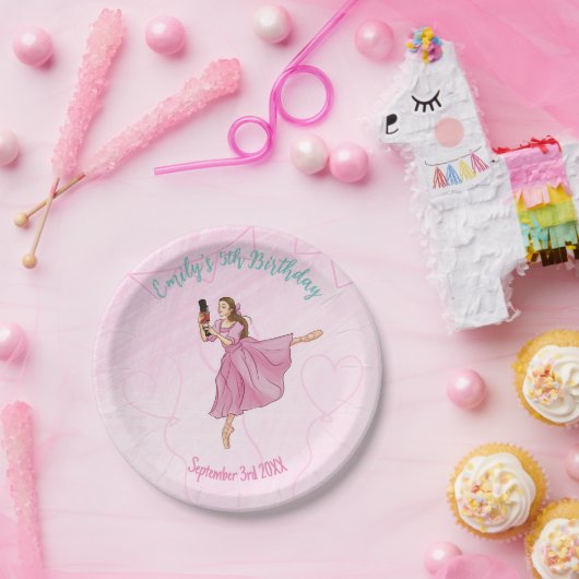 Ballerina Notenkraker Meisje Verjaardagsfeest Papieren Bordje (Feest)