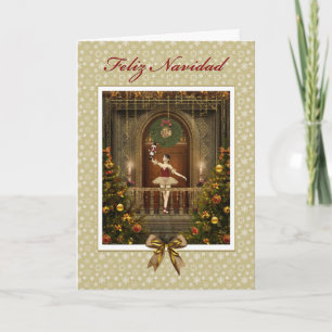 Ballerina Notenkraker Spaanse Feliz Navidad kaart