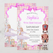 Ballerina Notenkraker Uitnodiging voor verjaardags (Voorkant / Achterkant)