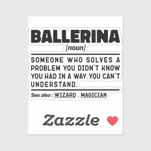 Ballerina Noun Definition Cool Dancing Lover Grapp Sticker (Vel)