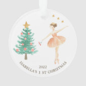 Ballerina/Nutkraker Girl's 1e keramische keramiek Ornament (achterkant)