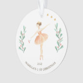 Ballerina/Nutkraker Girl's 1e keramische keramiek Ornament (voorkant)