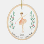 Ballerina/Nutkraker Girl's 1e Kerstmis Keramisch Ornament (Links)