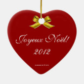 Ballerina Nutkraker Joyeux Noël Heart Ornament (Achterkant)