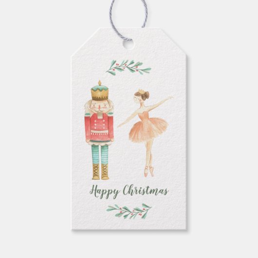 Ballerina Nutkraker kerstcadeaus voor kerstcadeaus Cadeaulabel (Voorkant)