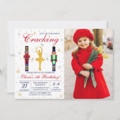 Ballerina Nutkraker Kerstkerjaarfoto Kaart (Voorkant)