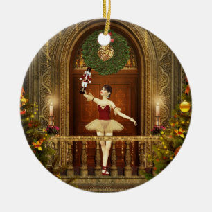 Ballerina Nutkraker Round PersonLized Ornament