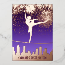 Ballerina NYC Silhouette Vuurwerk Sweet 16 Roze Go