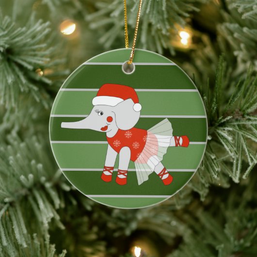 Ballerina Olifant Sneeuwvlok Kerstmis Special Keramisch Ornament (Boom)