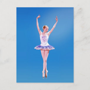 Ballerina On Point in Paars en wit Briefkaart