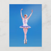 Ballerina On Point in Paars en wit Briefkaart (Voorkant)