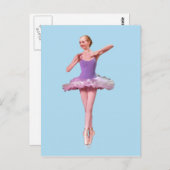 Ballerina On Point in Paars en wit Briefkaart (Voorkant / Achterkant)