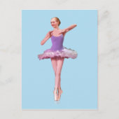 Ballerina On Point in Paars en wit Briefkaart (Voorkant)