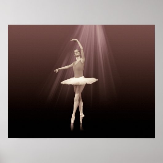 Ballerina on Pointe in Russet Tint Poster (Voorkant)